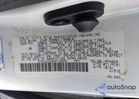 2004 Toyota Sienna Xle from USA, damaged, VIN 5TDZA22C04S146554